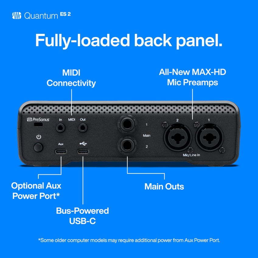 Interface De Áudio Presonus Quantum Es 2 2x2 Usb-c 24 Bits/192 Khz - imagem 4