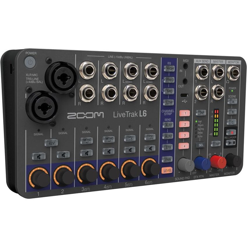 Mesa De Som Zoom Livetrak L-6 De 6 Canais Gravador Digital Portátil - imagem 2