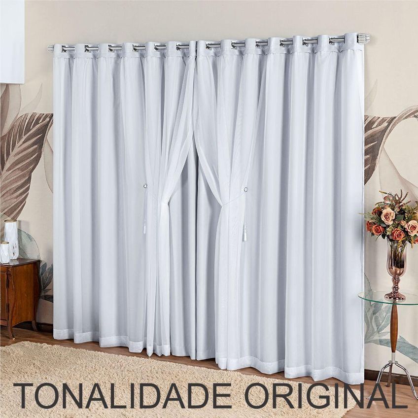 Cortina Realeza Para Varão 4,00m X 2,70m Poliéster Para Decoração Gelo - imagem 2