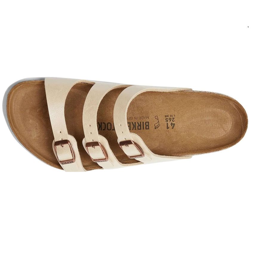 Sandália Unissex Birkenstock Florida Branco Pérola Em Birko-flor - imagem 3