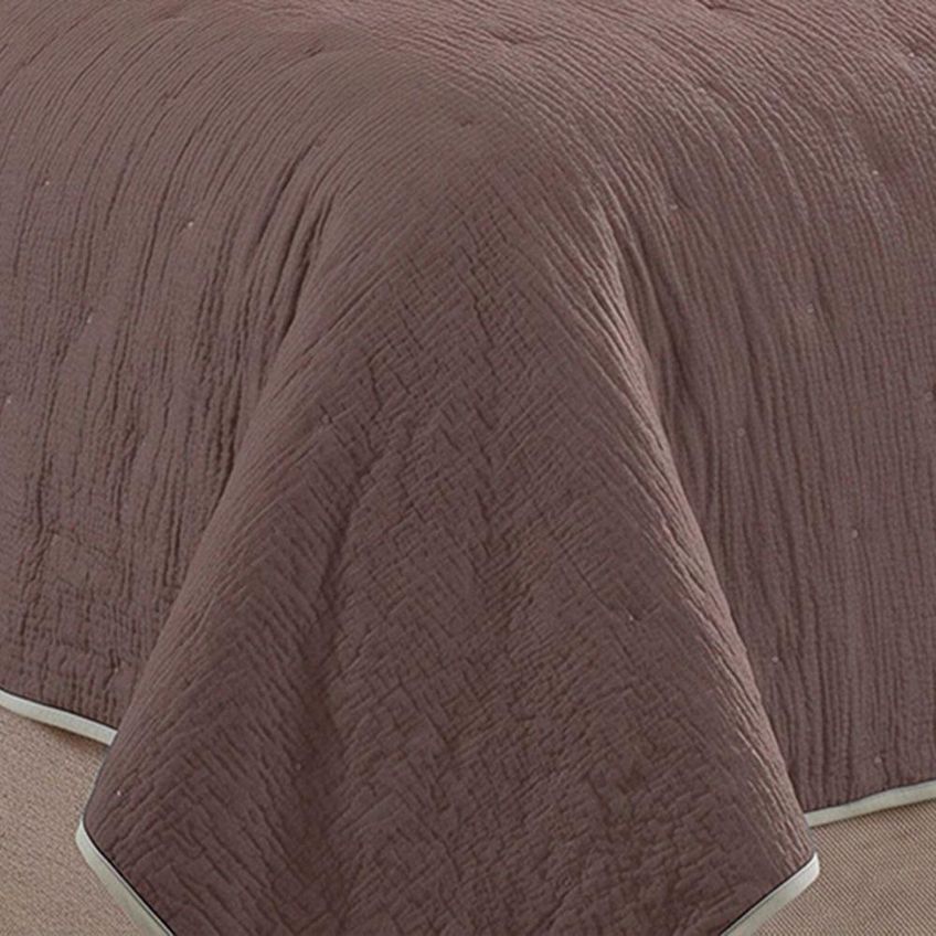 Cobre Leito Colcha Stylo Casal 3 Peças 100% Poliéster Matelassê Dupla Face Chocolate Casa Show - imagem 2