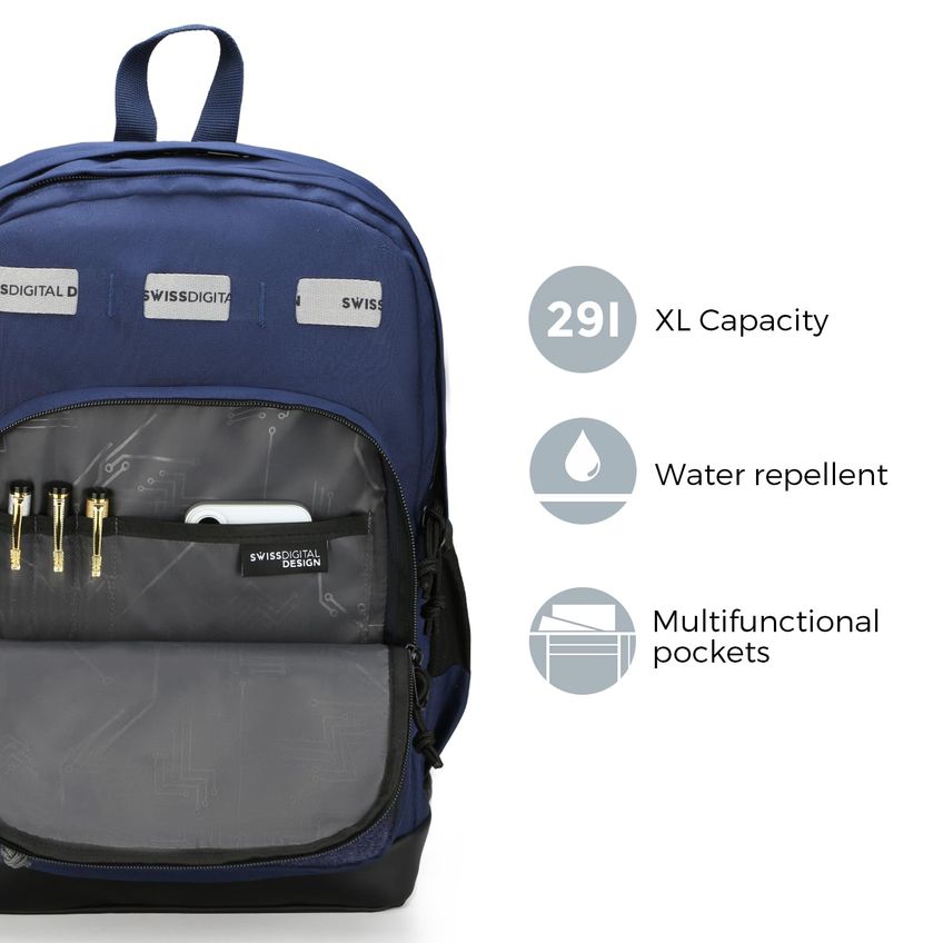 Mochila Swissdigital SD1718-12 Azul 29L Com Patches - imagem 2
