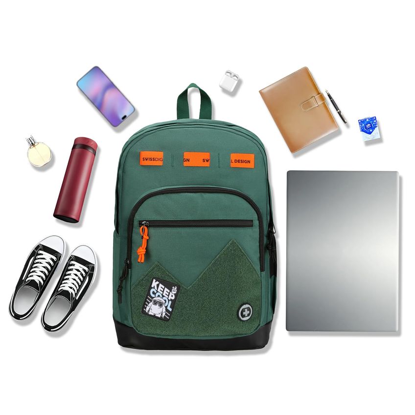Mochila Swissdigital Sd1718-22 29l Verde Com Patches Personalizáveis - imagem 2