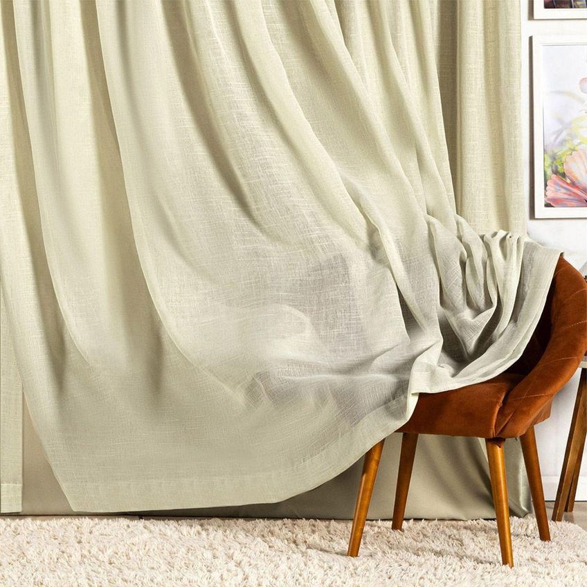 Cortina Marrye Para Varão 4,00m X 2,70m Poliéster Para Decoração Palha - imagem 2