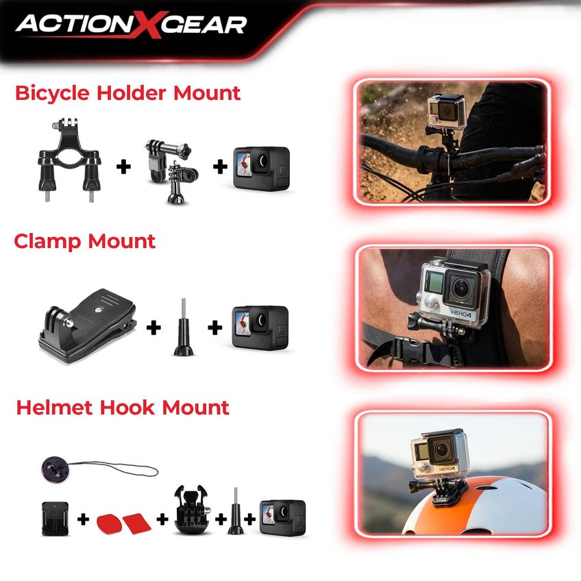 Kit De Câmera De Ação Actionxgear 120 Em 1 Compatível - imagem 3