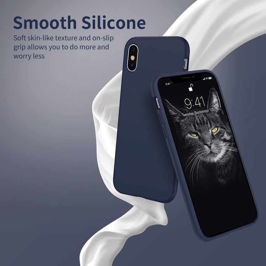 Capa Otofly Para iPhone XS Max 6,5" Silicone Macio Azul Noturno - imagem 3