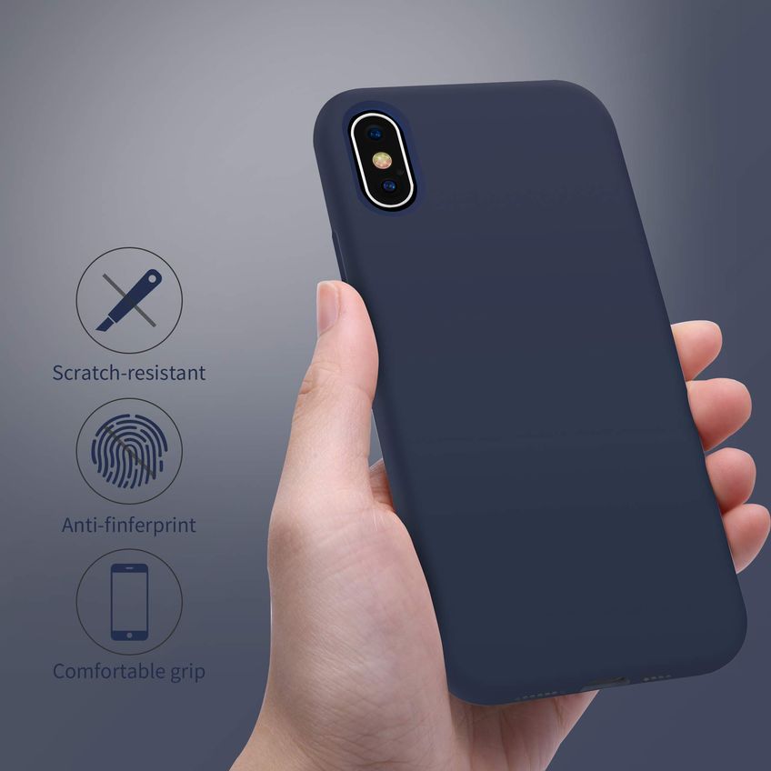 Capa Otofly Para iPhone XS Max 6,5" Silicone Macio Azul Noturno - imagem 4