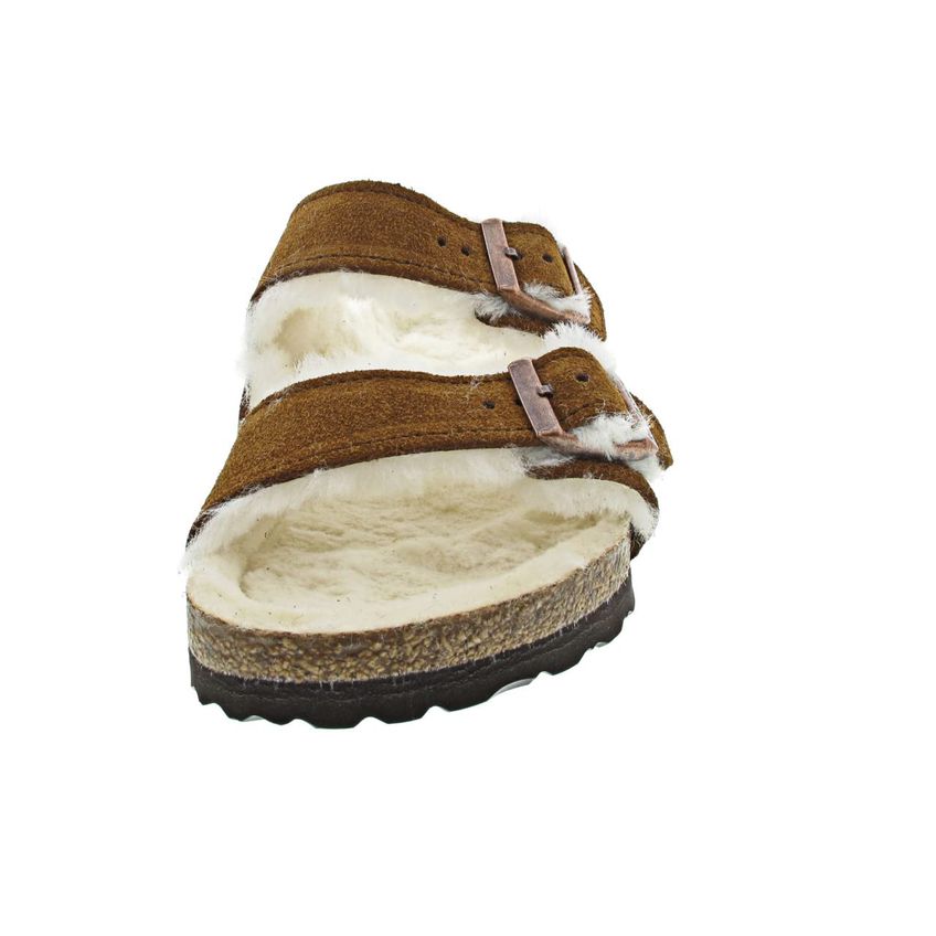 Sandália Birkenstock Arizona Shearling Bege Musgo Unissex 40 - imagem 4