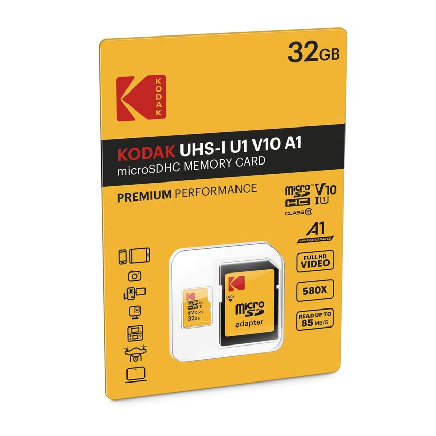Cartão MicroSDHC Kodak 32GB Classe 10 UHS-I U1 Com Adaptador - imagem 2