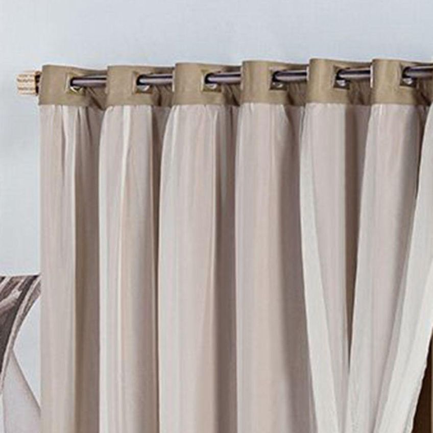 Cortina Realeza Para Varão Poliéster Para Decoração Marrom - imagem 3