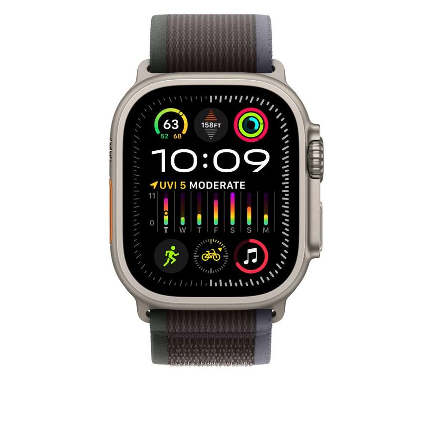 Pulseira Apple Watch Trail Loop Azul/Preta em Titânio 49mm S/M - imagem 3