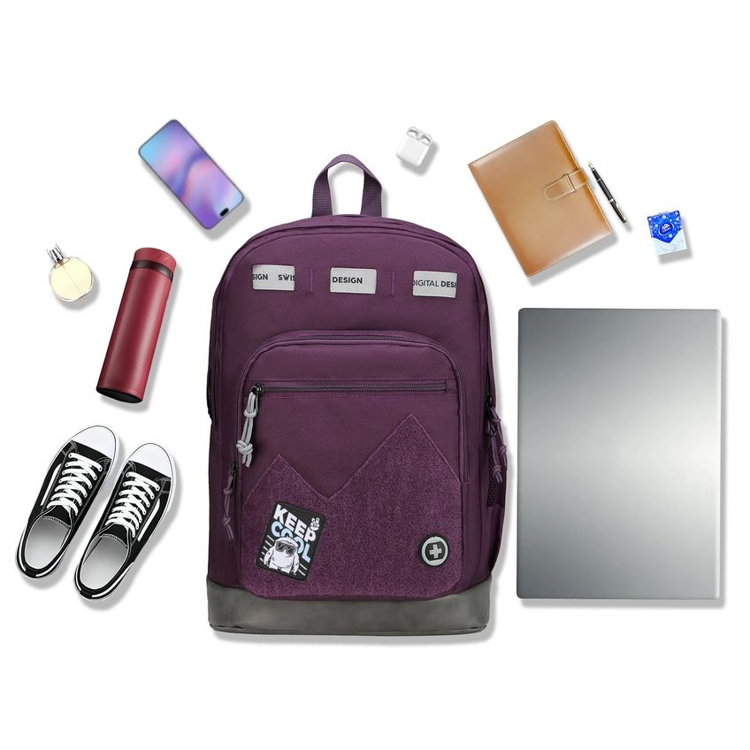 Mochila Swissdigital SD1718-51 Roxa Com Patches - imagem 2