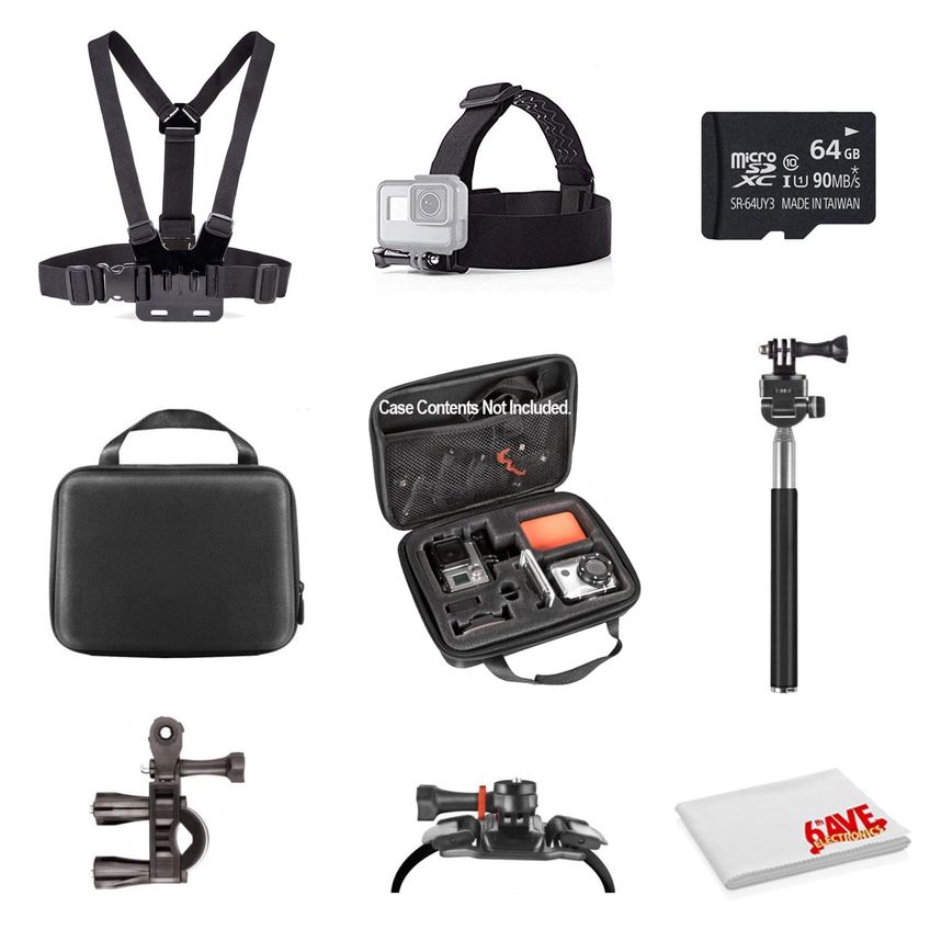 Kit De Acessórios Para Câmera De Ação 6th Ave Electronics Com Cartão Micro Sd De 64 GB - imagem 3