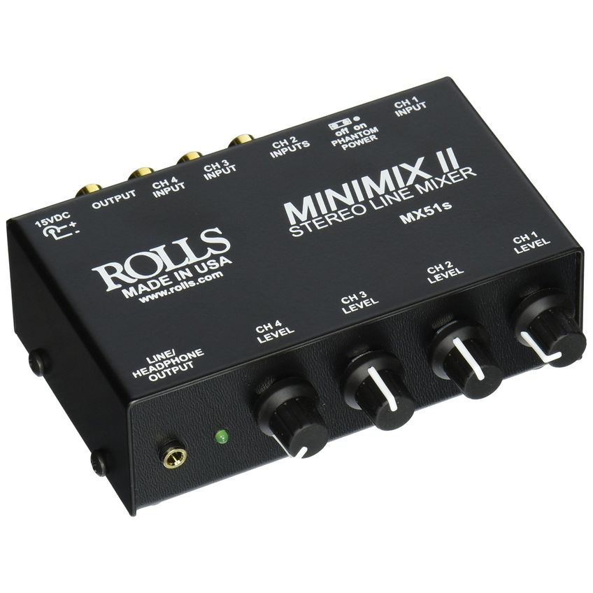Misturador De Linha Rolls Mx51s Mini Mix 2 4 Canais Estéreo Preto - imagem 3