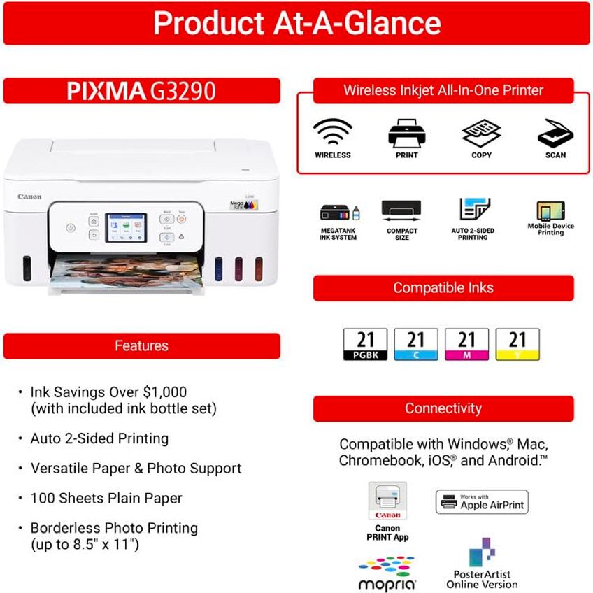 Impressora Canon Pixma G3290 Megatank Sem Fio - imagem 2