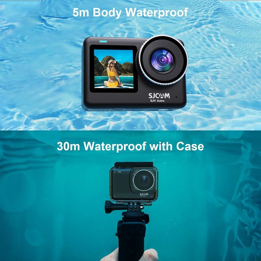 Câmera De Ação Sjcam Sj11 Active 4k Com Tela Sensível Ao Toque Dupla À Prova D'água - imagem 4