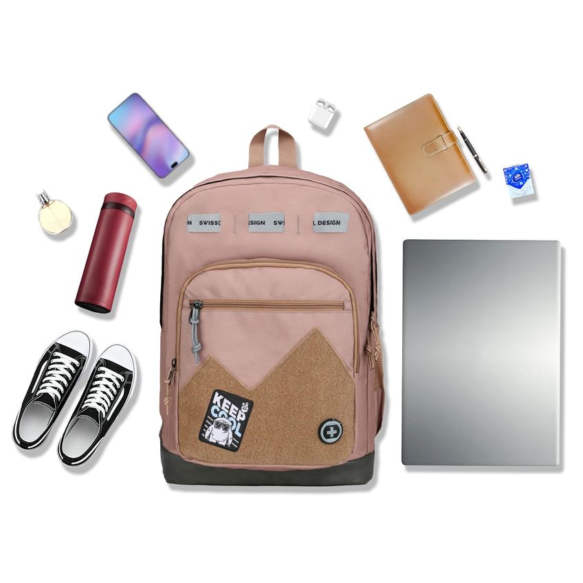 Mochila Swissdigital Sd1718-35 29l Marrom Mocha Com Patches Personalizáveis - imagem 4