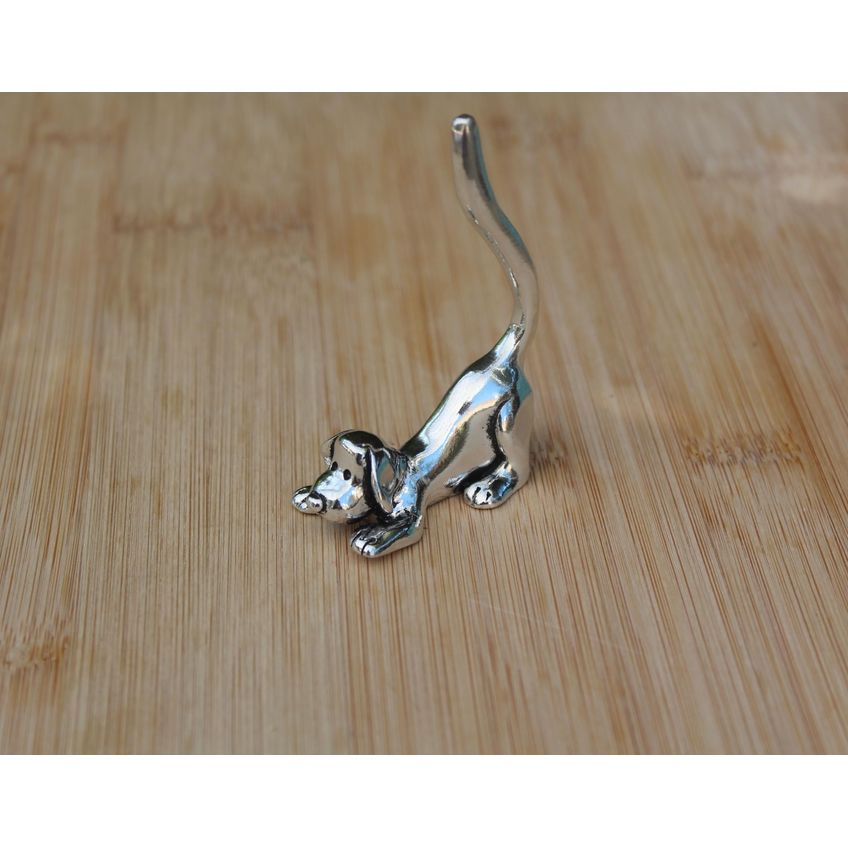 Porta-aneis Basic Spirit 7 cm De Estanho – Cachorro Em Pose De Yoga - imagem 4