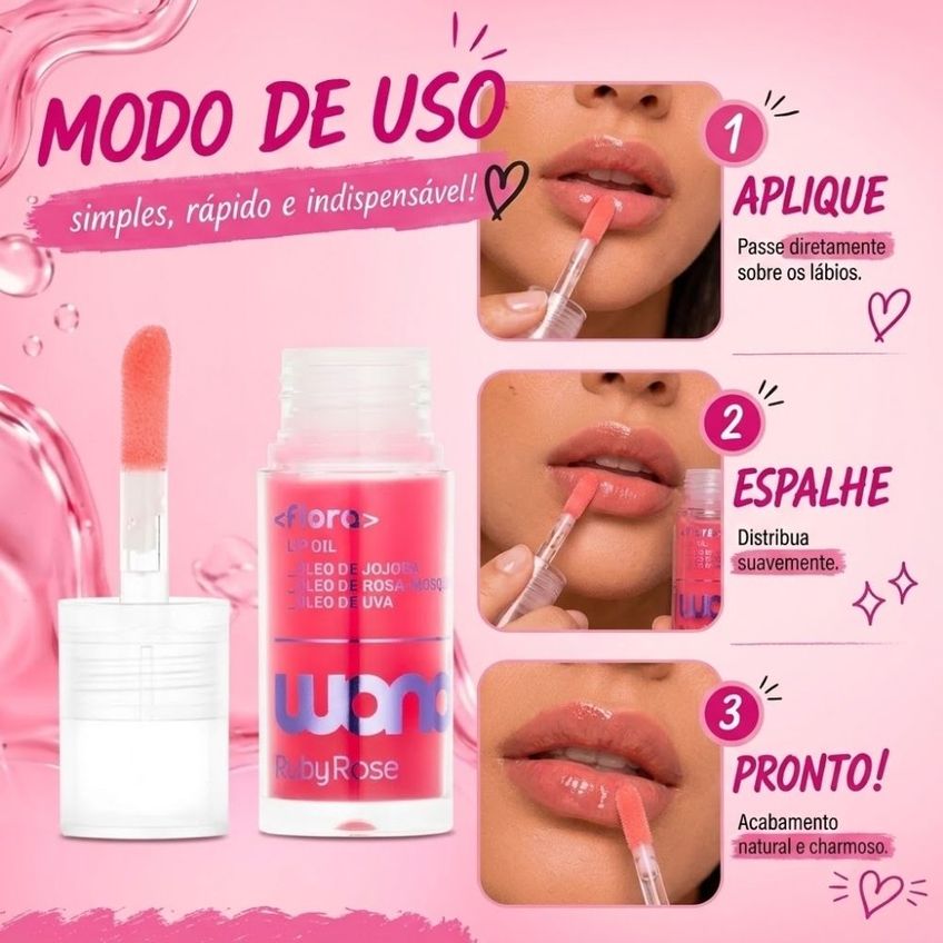 Lip Oil Ruby Rose Wonder Flora Rise Flower Hbl6525 Wonder - imagem 3
