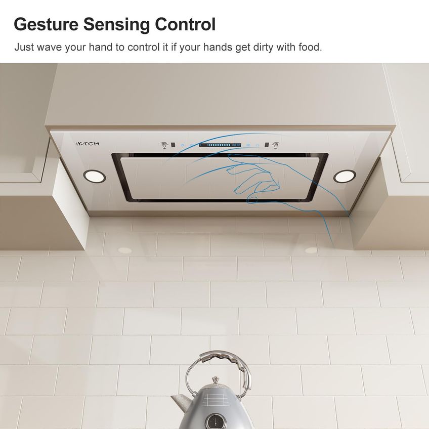 Range Hood Insert Kitch New 30 900m³/h Com Ventilador De 4 Velocidades Branco - imagem 3