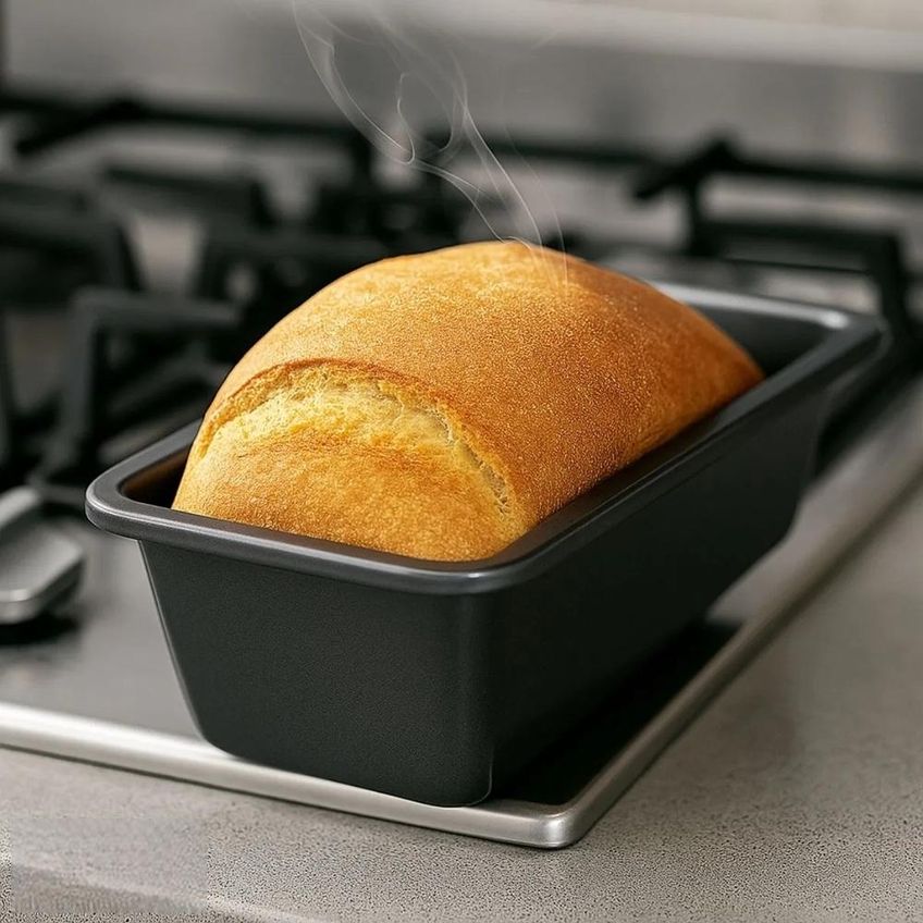 Forma Para Pão Baker's Secret 23cm Retangular Antiaderente Em Aço Carbono Preto Bs10426 - imagem 4