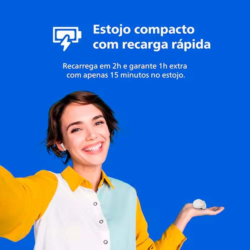 Fone De Ouvido Tat1139wt/00 Bluetooth Tws Ipx4 26h De Bateria Philips - imagem 5