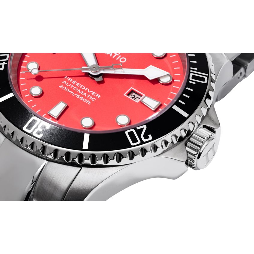 Relógio Feminino Ratio Freediver 35mm Safira Vermelha Automático 200m - imagem 3