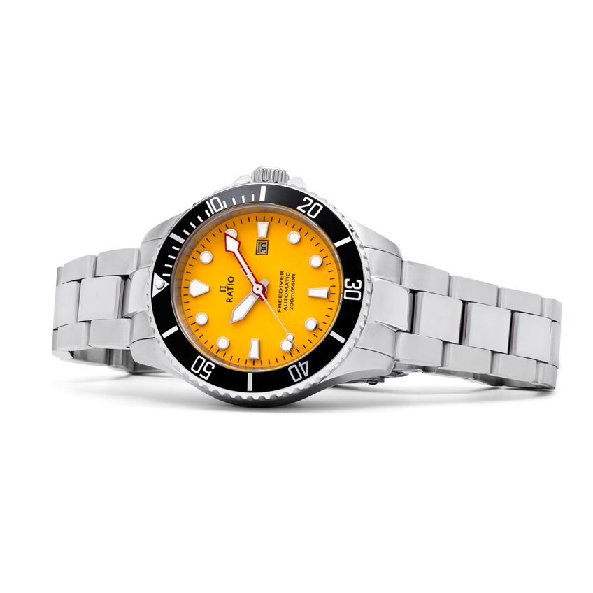 Relógio Feminino Ratio Freediver 35 mm Amarelo Com Safira 200 m - imagem 2