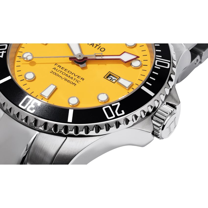 Relógio Feminino Ratio Freediver 35 mm Amarelo Com Safira 200 m - imagem 3