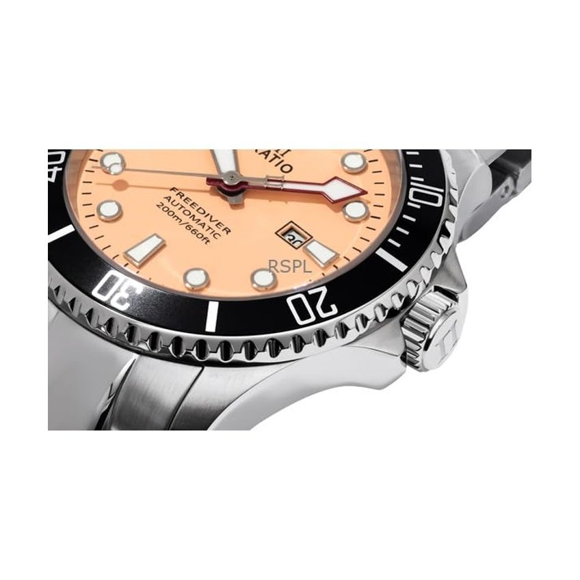 Relógio Feminino Ratio Freediver Rtfl832 35 mm Mostrador Salmão Aço Inoxidável E Cristal De Safira - imagem 3