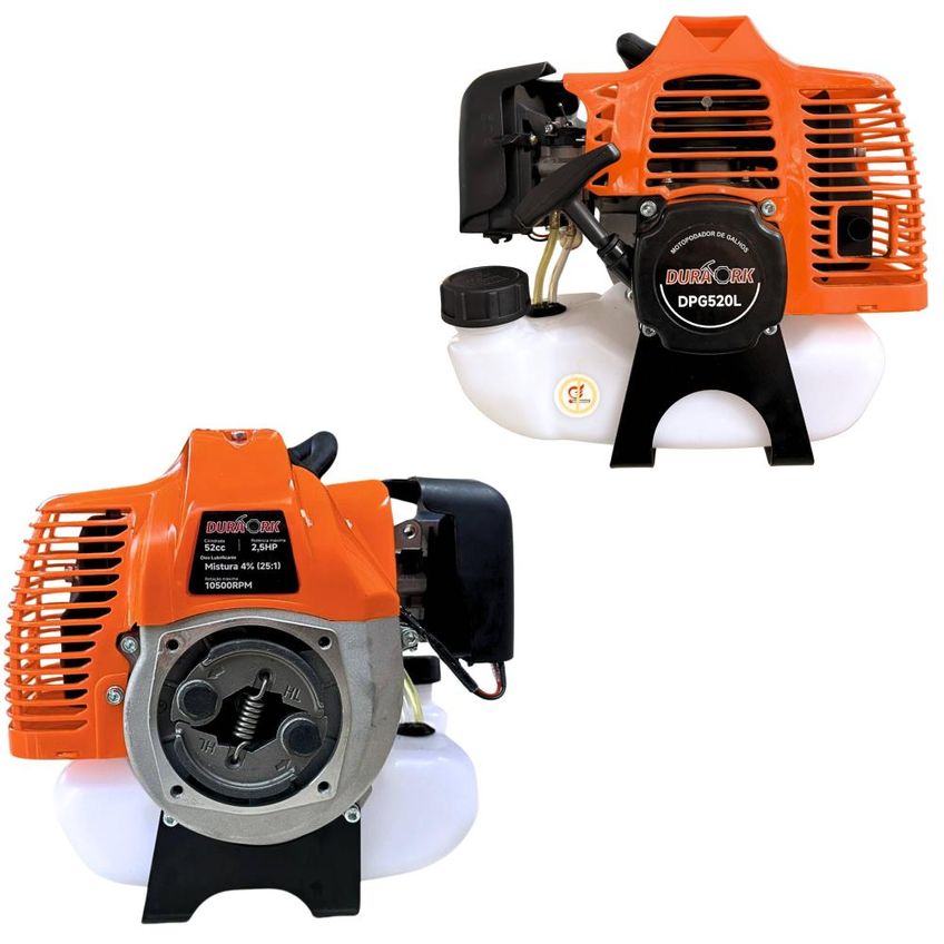 Podador De Árvores Duratork Dpg520l À Gasolina 52cc 2,5hp De Potência Motor 2t 10.500rpm Para Corte De Galhos Com Sabre 30cm E Alcance De 5m + Kit - imagem 5