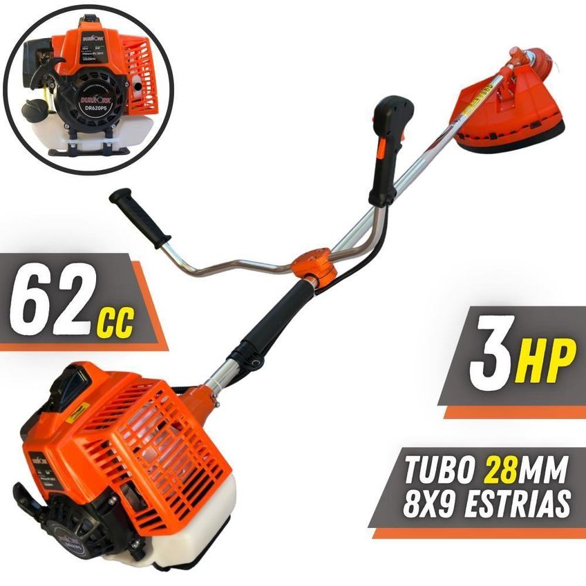 Roçadeira Duratork Dr620p5 Lateral 30cm 3hp Profissional 5 Em 1 Com Lâminas Carretel Escova Gasolina - imagem 3