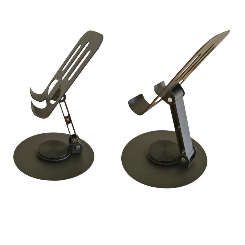 Suporte De Mesa Para Celular E Tablet Giratório 360o Dobrável Ajustável Metal - imagem 4