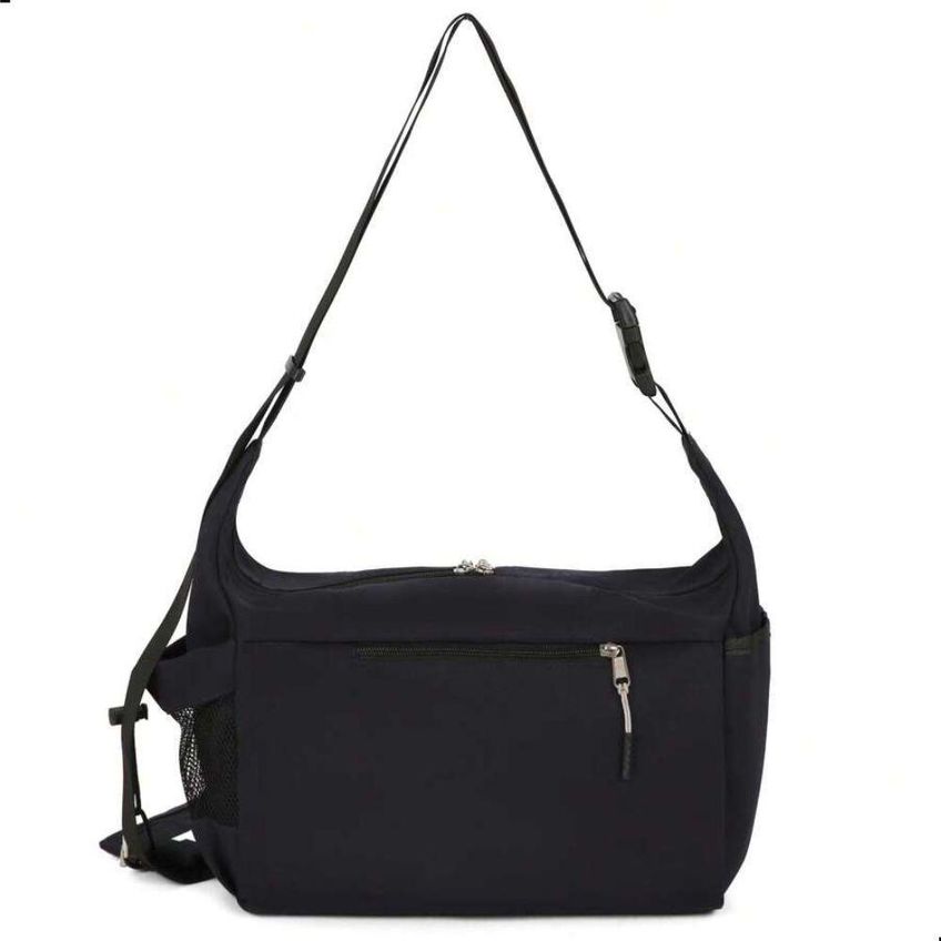 Bolsa Esportiva Transversal Com Nécessaire Nylon Preto Unissex Para Academia E Viagem - imagem 5