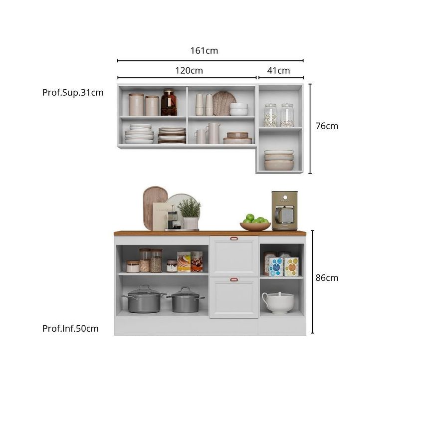 Cozinha Modulada Unna 4 Peças Com Tampo E Vidro Reflex Olivia Poliman - imagem 3