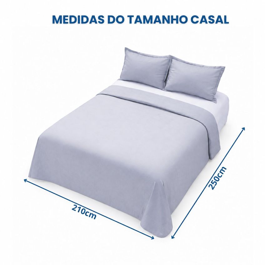 Capa Duvet Casal Para Edredom Amarração 4 Cantos 100% Poliéster 210x250cm Home&cia Cinza - imagem 3
