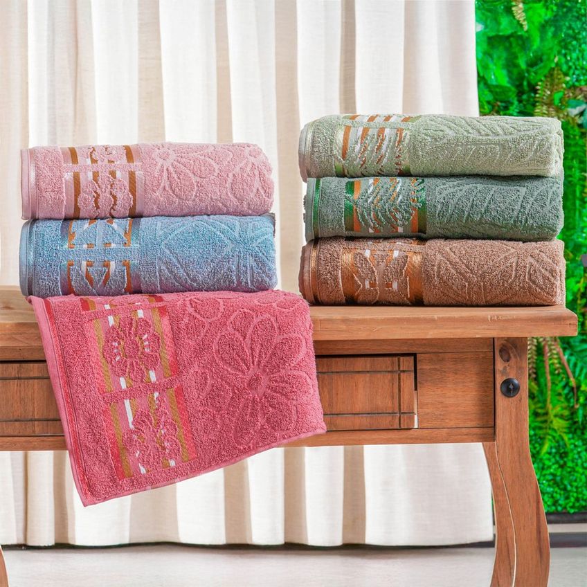 Toalha De Rosto Premier 100% Algodão 420g/m² 45x75cm Bene Casa Hibisco - imagem 3