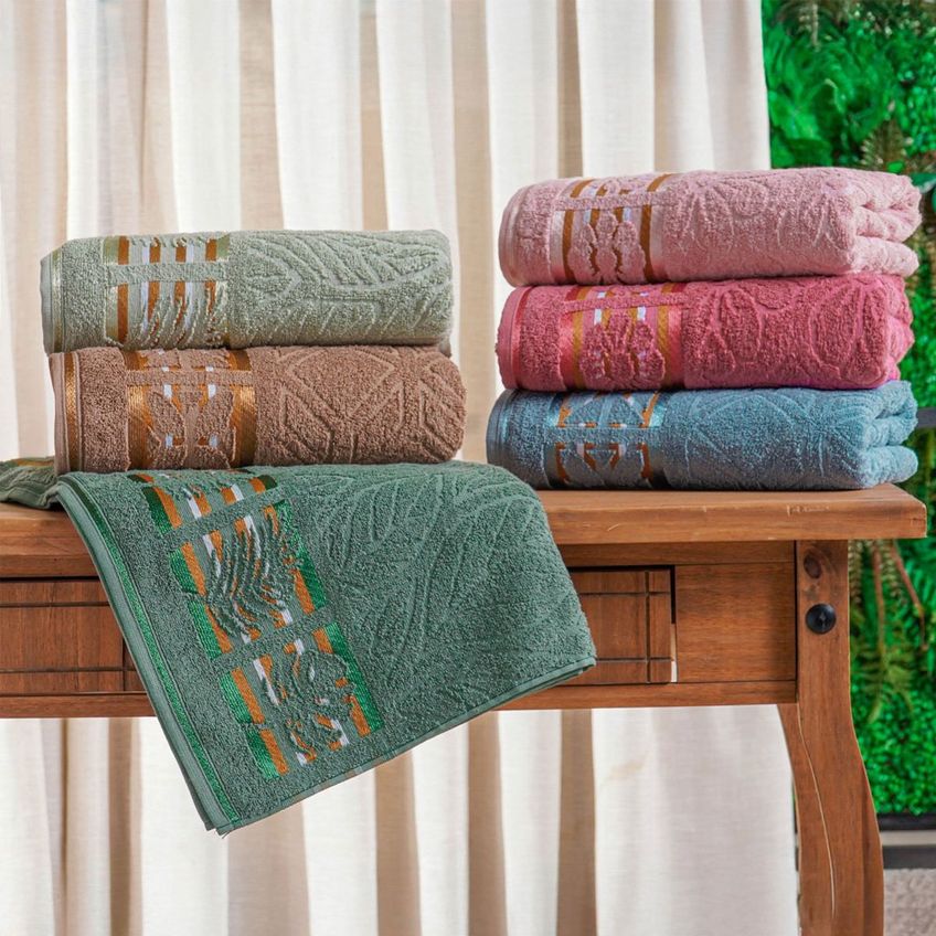 Toalha De Banho Premier 100% Algodão 420g/m² 68x135cm Bene Casa Verde Louro - imagem 3