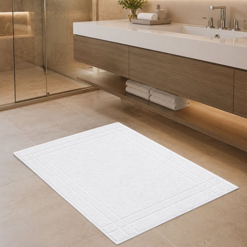 Toalha De Piso Hotelaria 90% Algodão 10% Poliéster 450g/m² 50x70cm Bene Casa Branco - imagem 4