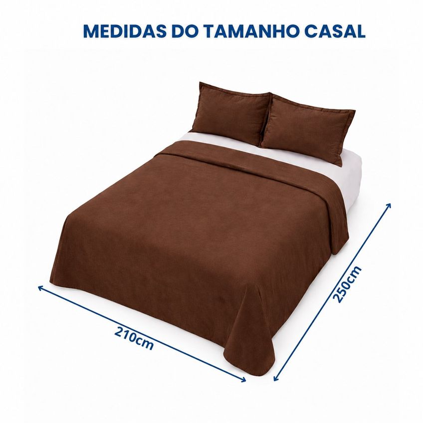 Capa Duvet Casal Para Edredom Amarração 4 Cantos 100% Poliéster 210x250cm Home&cia Marrom - imagem 3