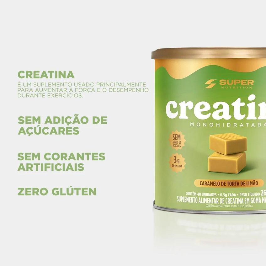 Super Nutrition Caramelo Creatina Torta De Limão 260g - imagem 3