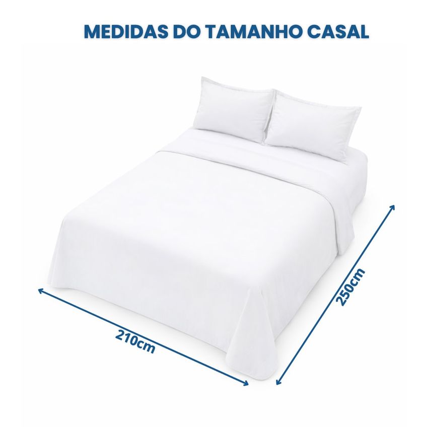 Capa Duvet Casal Para Edredom Amarração 4 Cantos 100% Poliéster 210x250cm Home&cia Branco - imagem 3