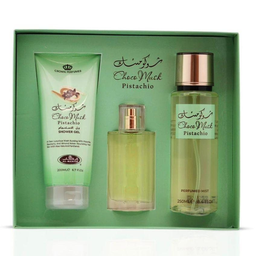 Kit De Presente De Perfume Al-rehab Choco Musk Pistachio 3 Peças - imagem 2