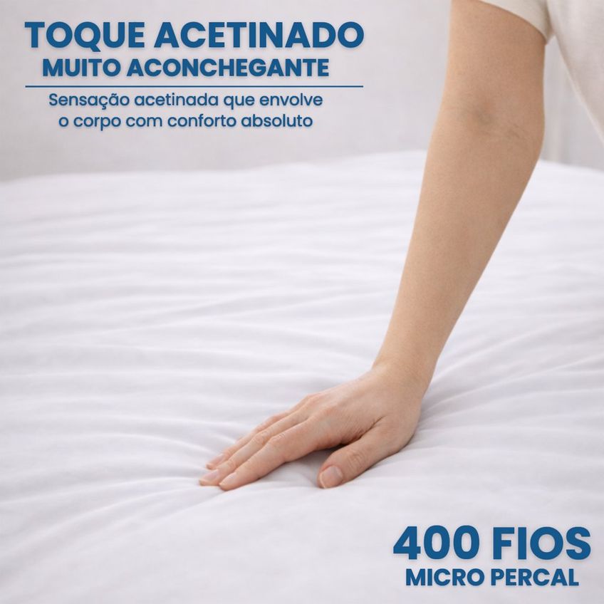 Capa Duvet Casal Para Edredom Amarração 4 Cantos 100% Poliéster 210x250cm Home&cia Branco - imagem 5