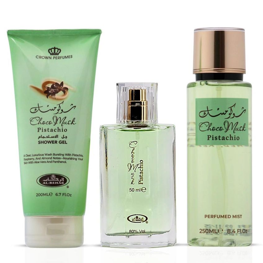 Kit De Presente De Perfume Al-rehab Choco Musk Pistachio 3 Peças - imagem 3