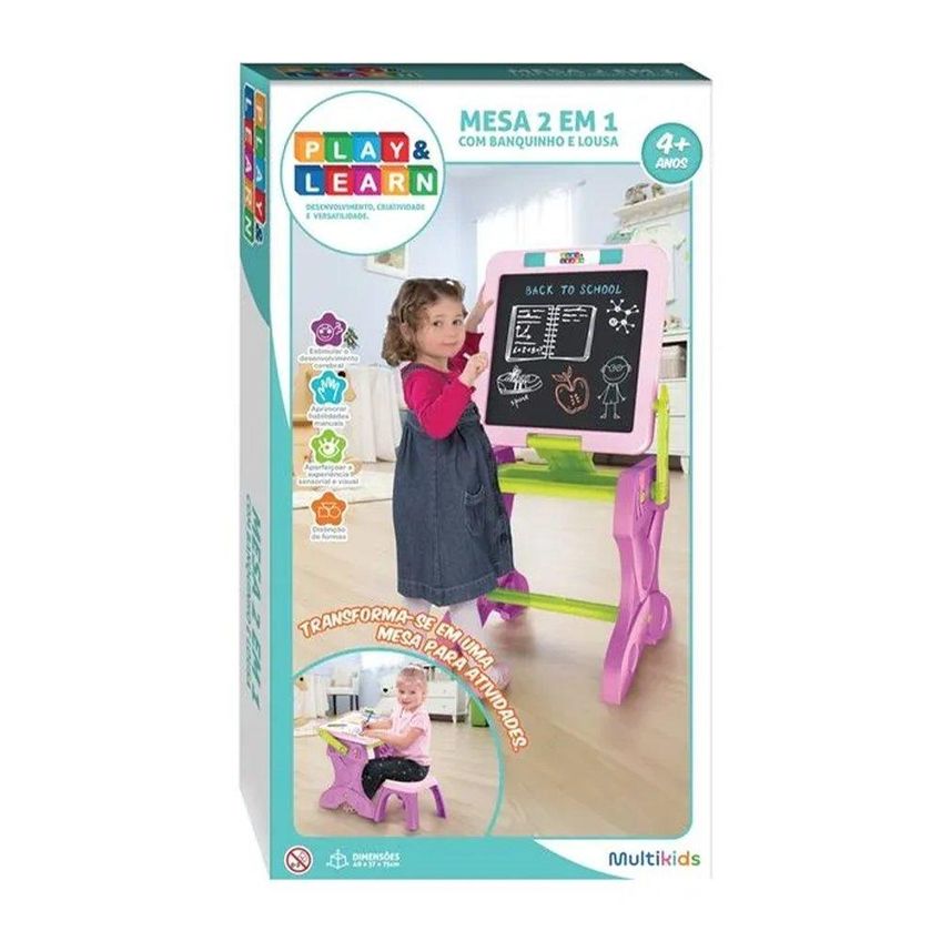 Play E Learn Multikids Mesa 2 Em 1 Com Banquinho - imagem 3