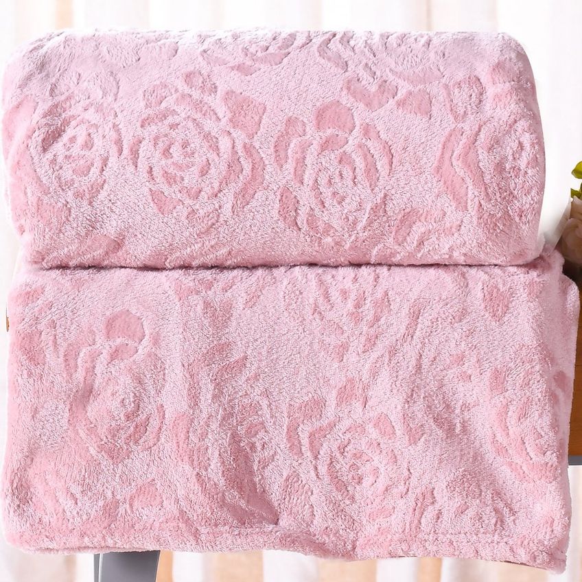 Manta Casal Brushed Flannel 180x220cm 100% Poliéster Tessi Rosê Místico - imagem 3