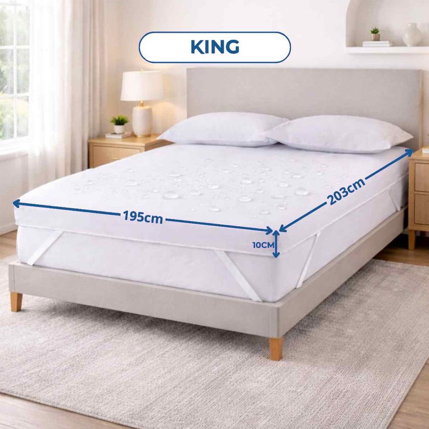 Capa Impermeável Para Pillow Top King 10cm 195x203cm Home&Cia Branco - imagem 2