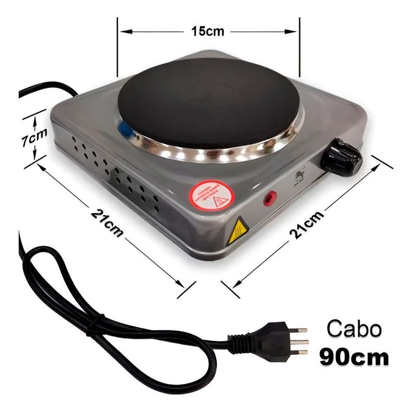 Fogão Cooktop Elétrico Portátil 1 Boca 1000w 110v - imagem 5