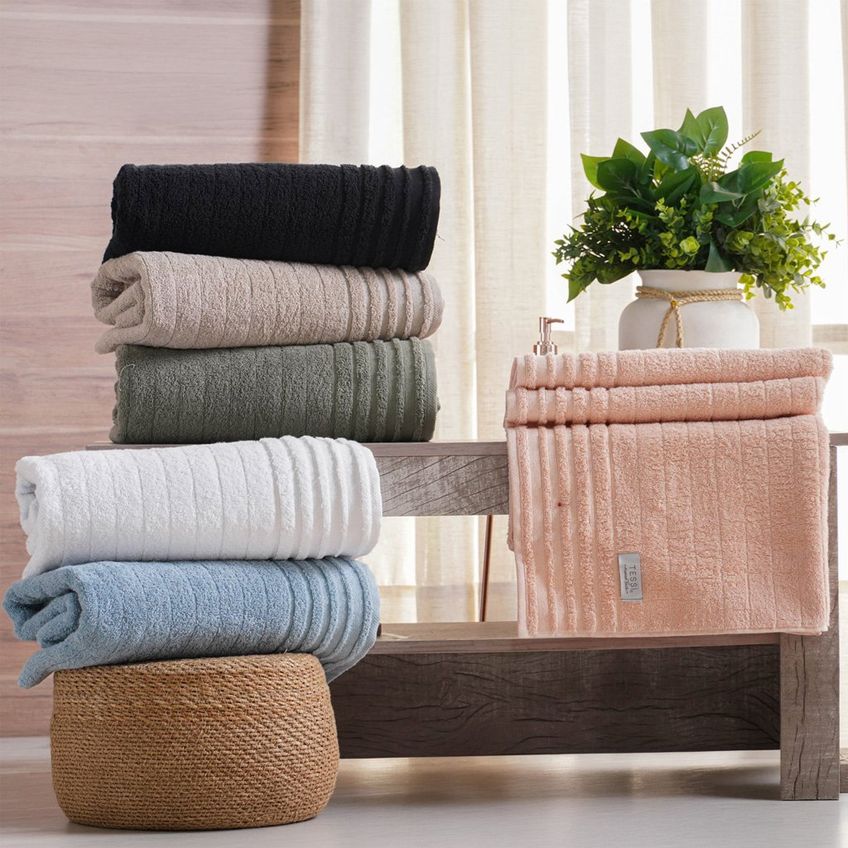 Toalha Banhão Glamour 100% Algodão 450g/m² 80x150cm Tessi Rosa Areia - imagem 4